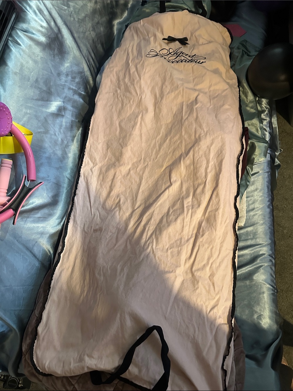 Agent Provocateur Pale Pink Lined Garment Cover and hangar